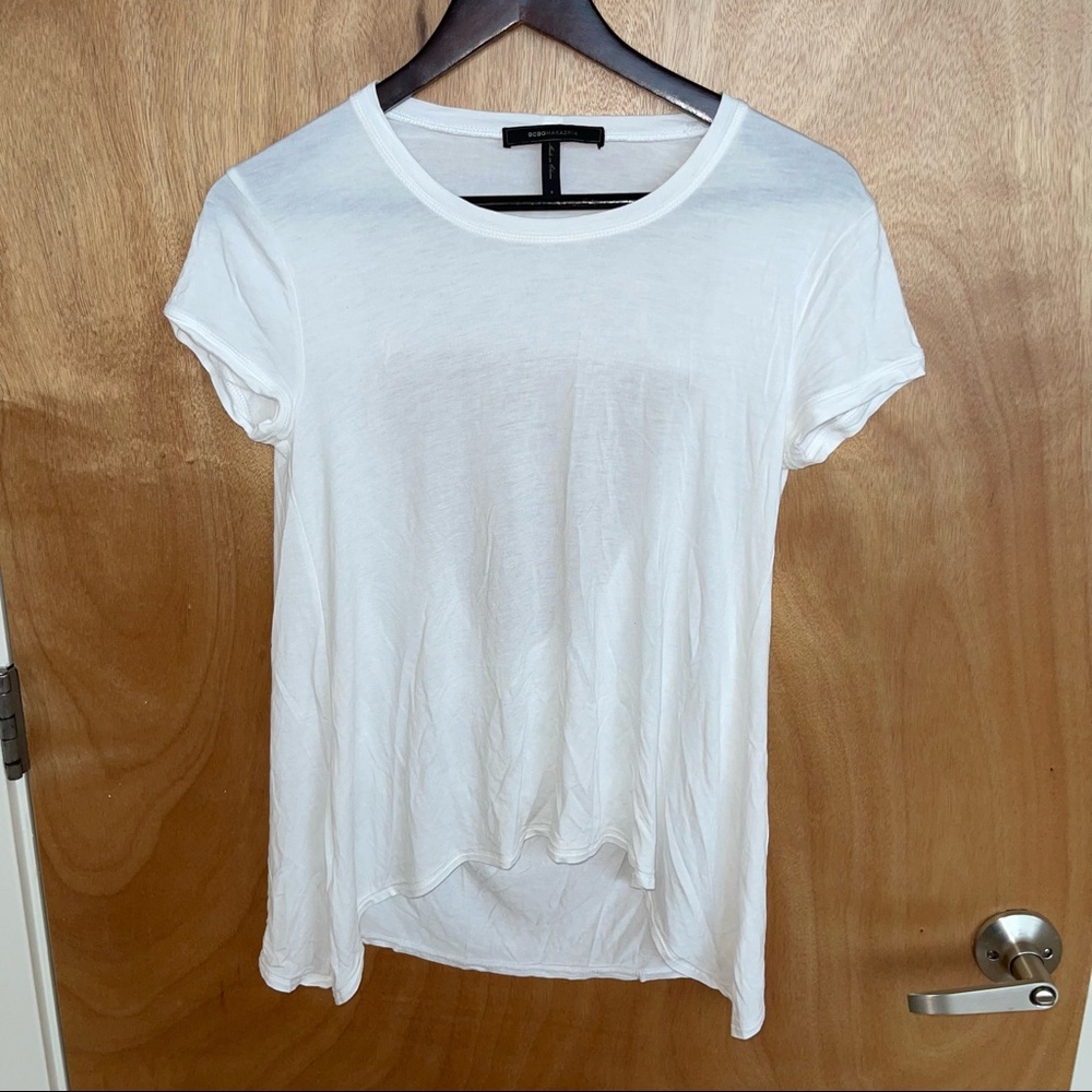 NWOT BCBG Maxazria White Backless T Shirt